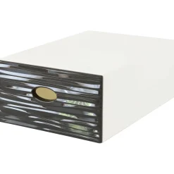 Cassetto in plastica Qbox Wave grafite 28x15x40 cm