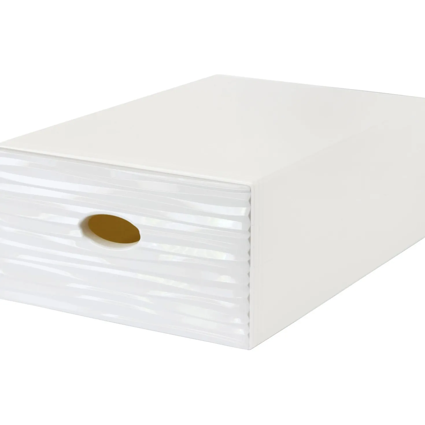 Cassetto in plastica Qbox Wave bianco 28x15x40 cm