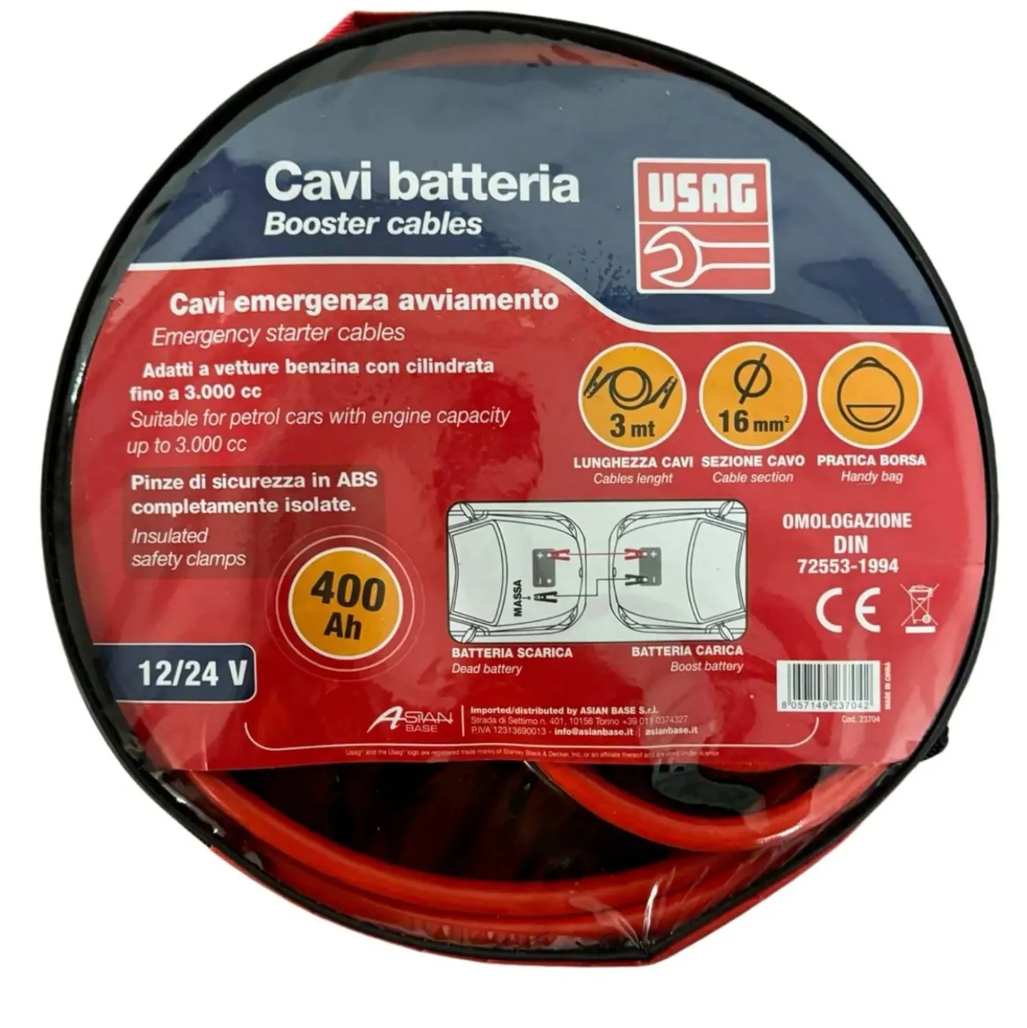 Cavi batteria auto Usag L 3 m 400A