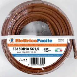Cavo FS18OR18 5x1,5 mm² 15 m marrone