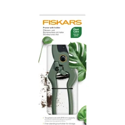 Cesoie per potatura piante e fiori con supporto Fiskars verde