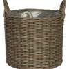 Cestino con manici piantumabile dritto Ø 33 x H 34,5 cm grigio
