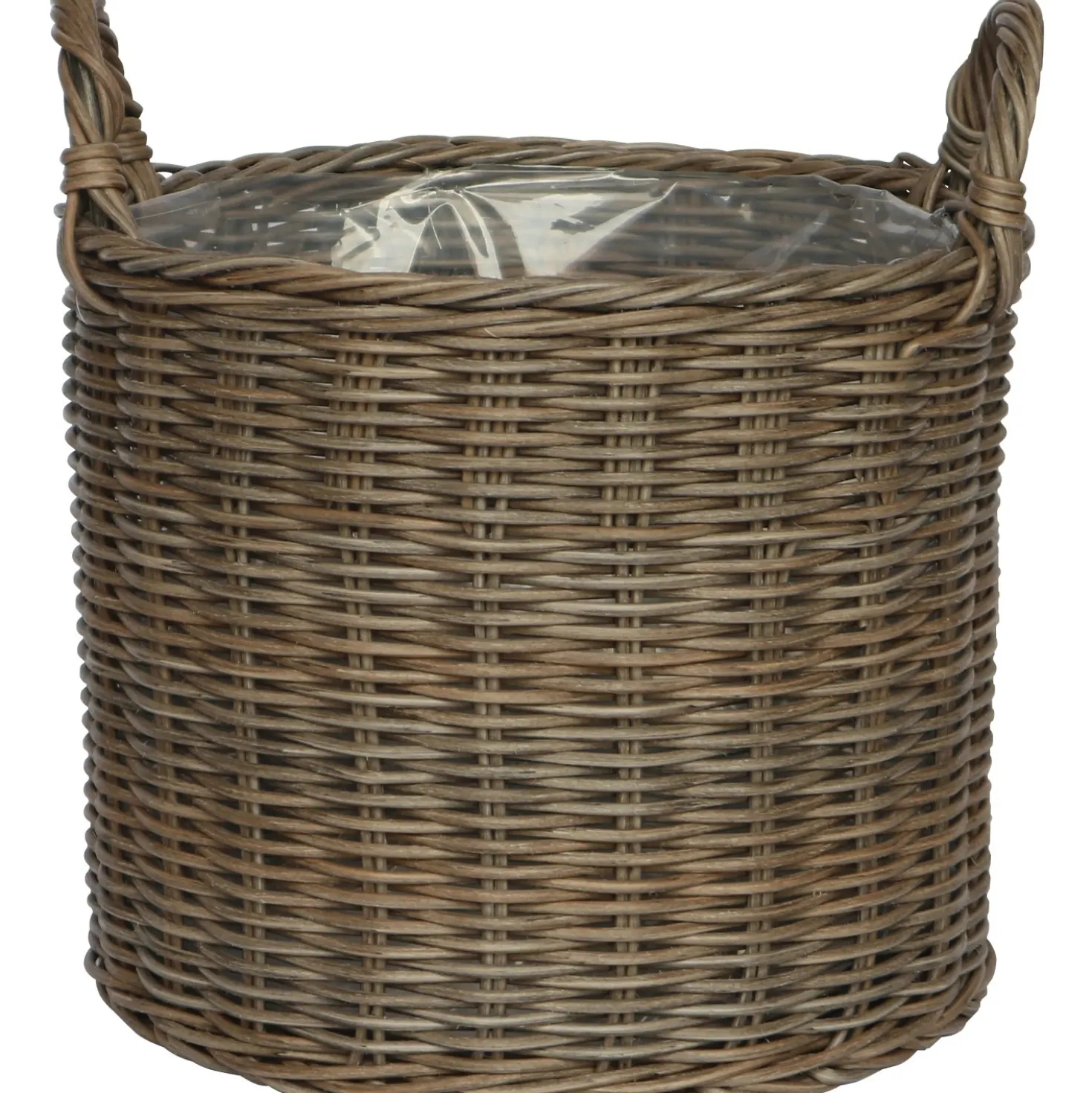 Cestino con manici piantumabile dritto Ø 33 x H 34,5 cm grigio