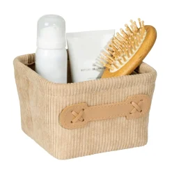 Cestino da bagno Anela in velluto beige