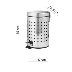 Cestino da bagno Grid in acciaio 3 l cromo