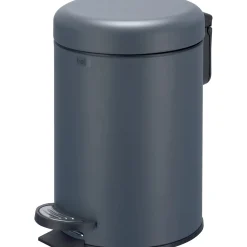 Cestino da bagno in metallo 3 l grigio