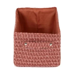 Cestino portaoggetti Lilou marrone terracotta 23x15x12 cm
