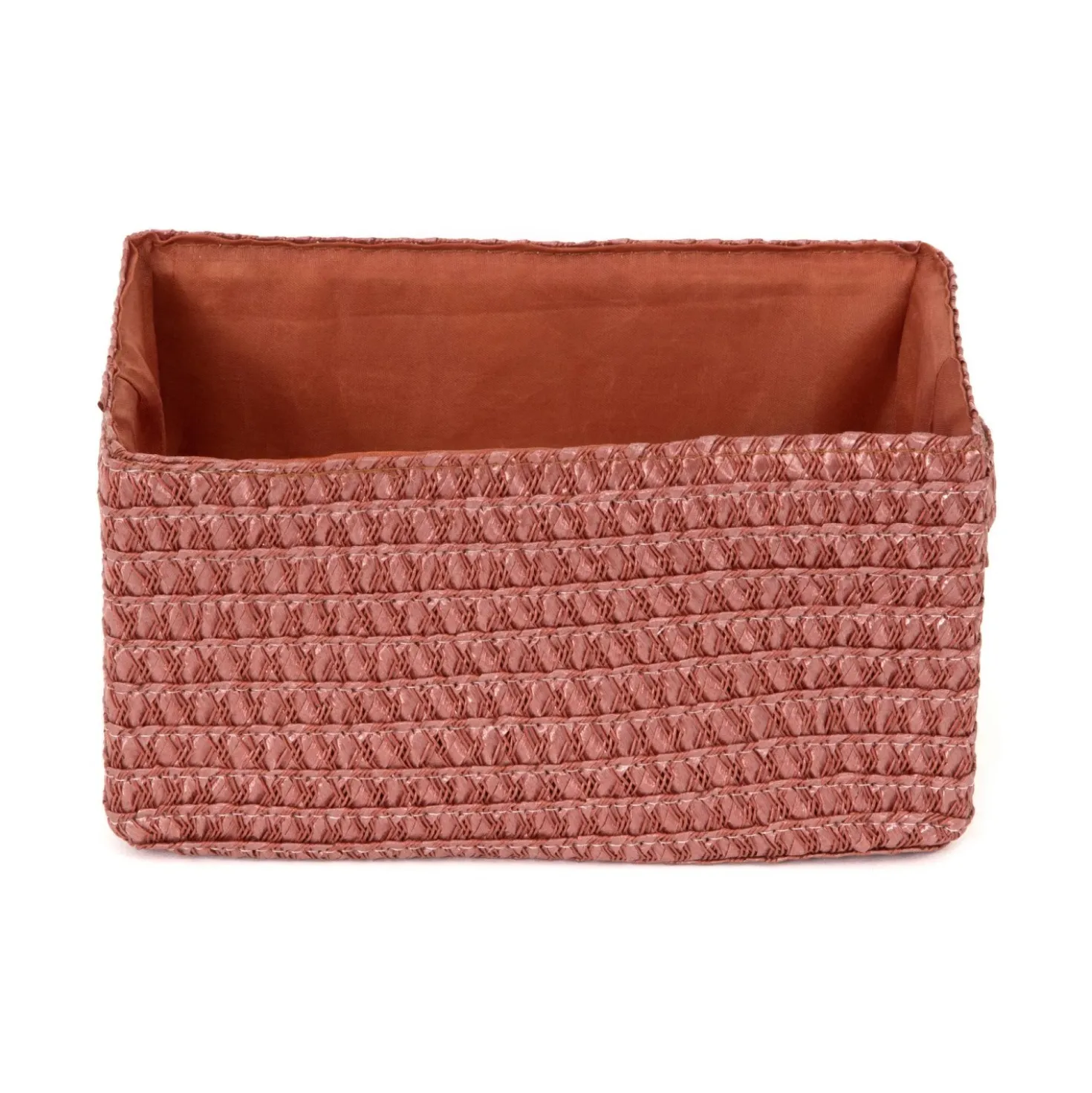 Cestino portaoggetti Lilou marrone terracotta 23x15x12 cm