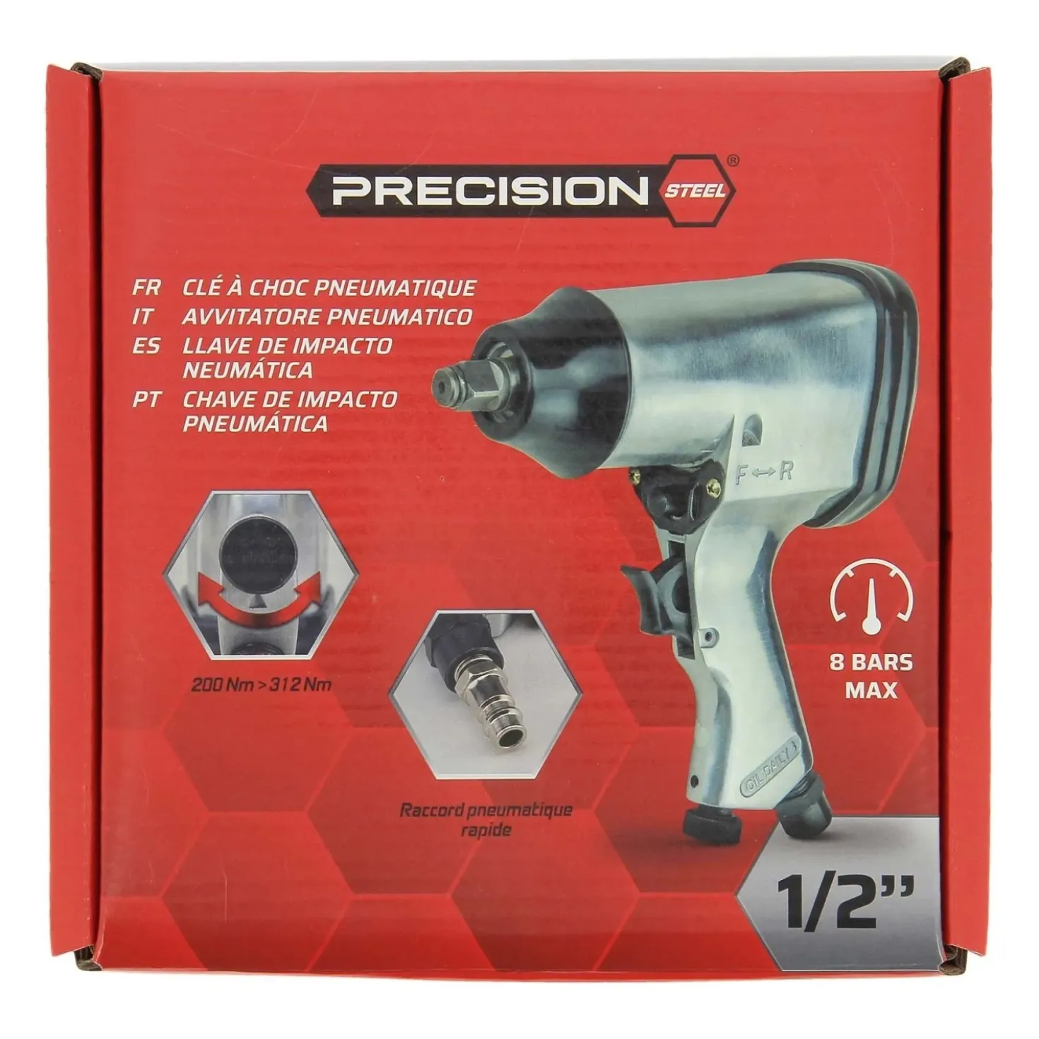 Chiave Shock pneumatica Precision Steel 1/2"