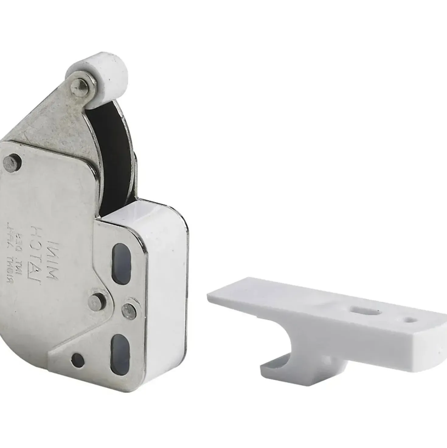 Chiavistello a pressione con funzione di apertura in acciaio nichelato