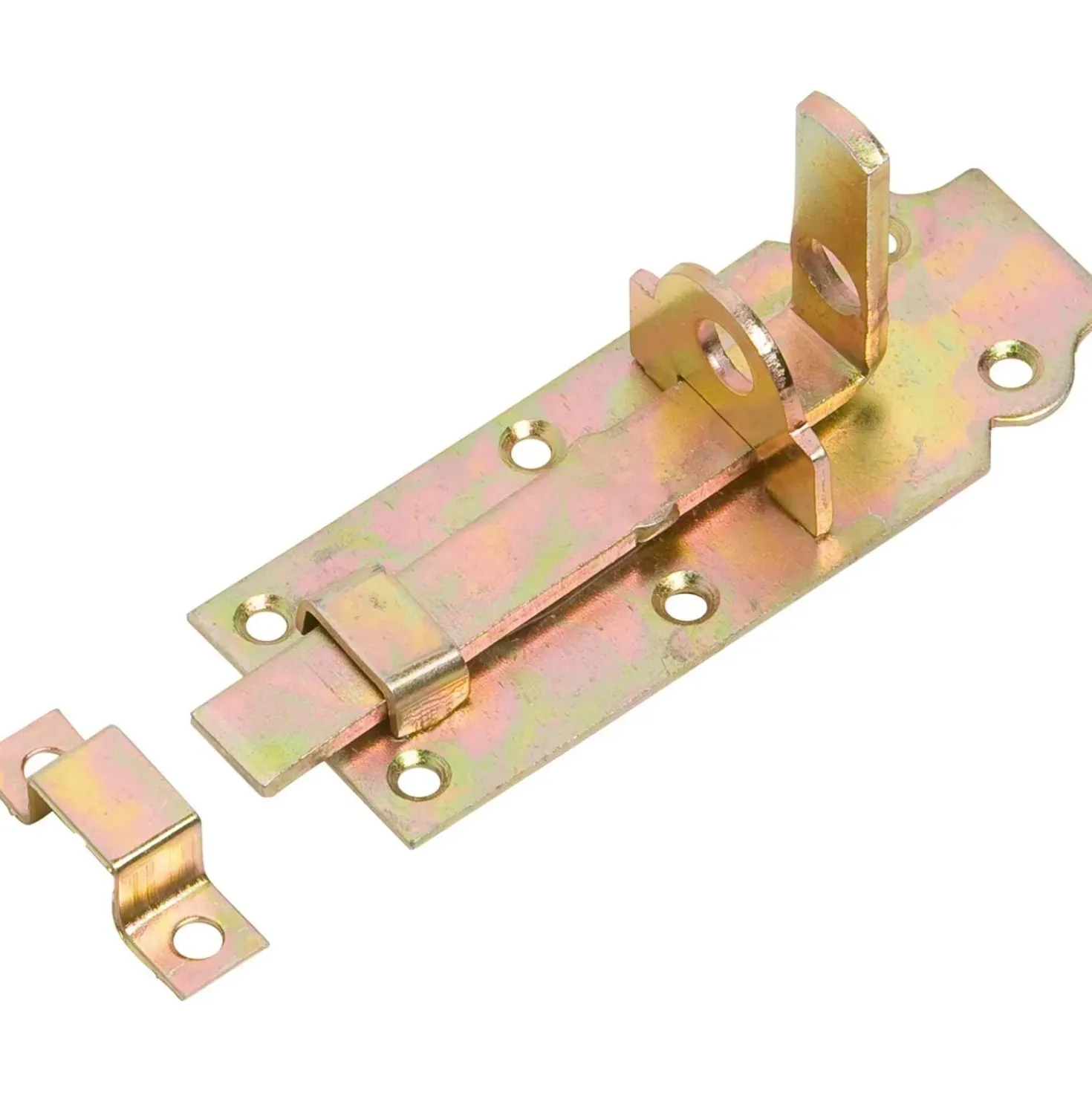 Chiavistello chiudibile con lucchetto zincato 120x50 mm giallo
