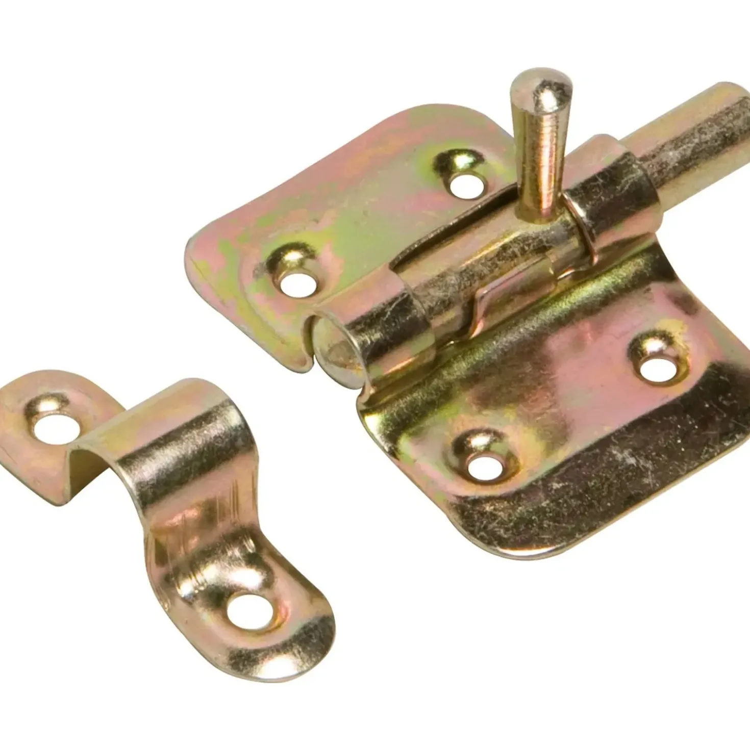 Chiavistello con asta girevole acciaio zincato 45x35 mm giallo