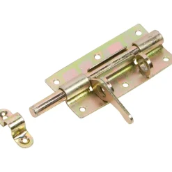 Chiavistello con asta girevole acciaio zincato 100x48 mm giallo