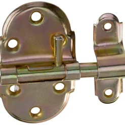 Chiavistello con asta girevole acciaio zincato 75x40 mm giallo