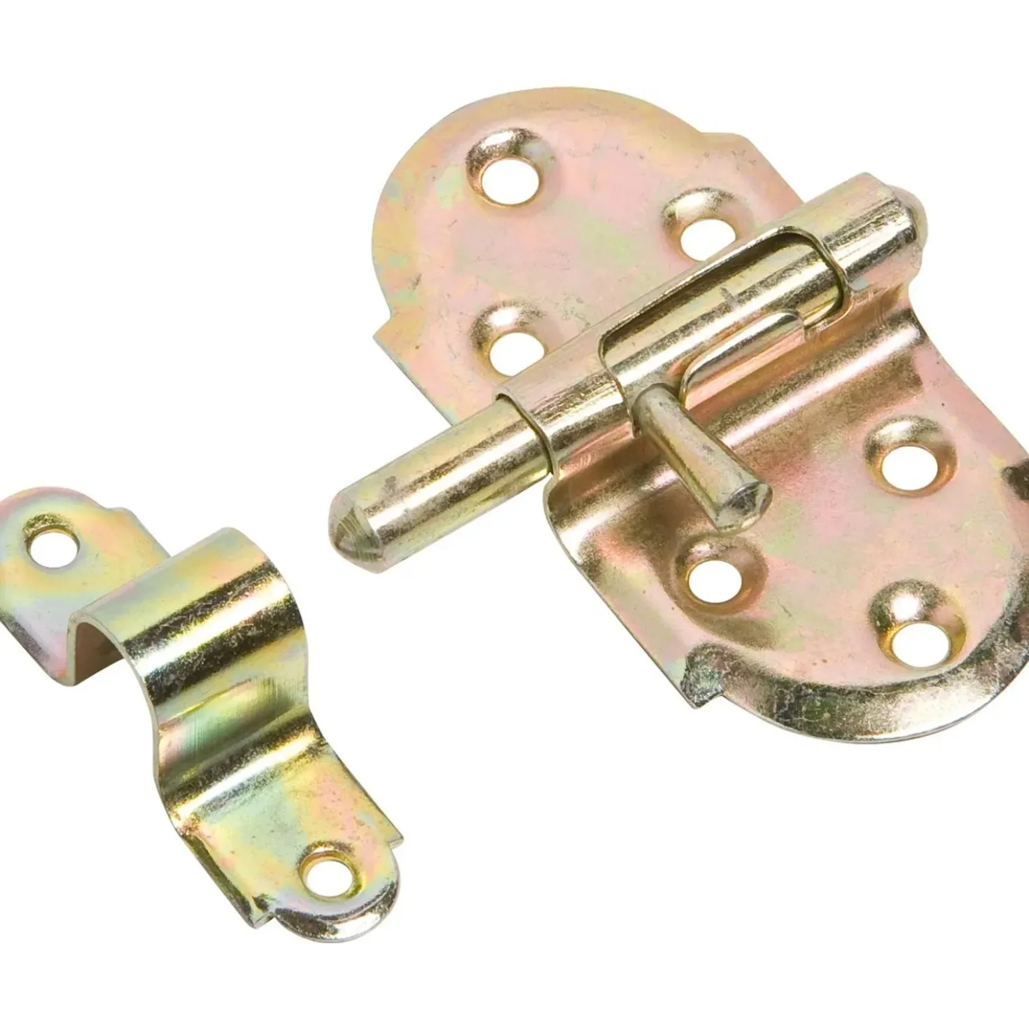 Chiavistello con asta girevole acciaio zincato 75x40 mm giallo