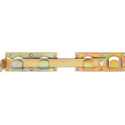 Chiavistello per cancelli a doppio battente zincato 420x70 mm giallo