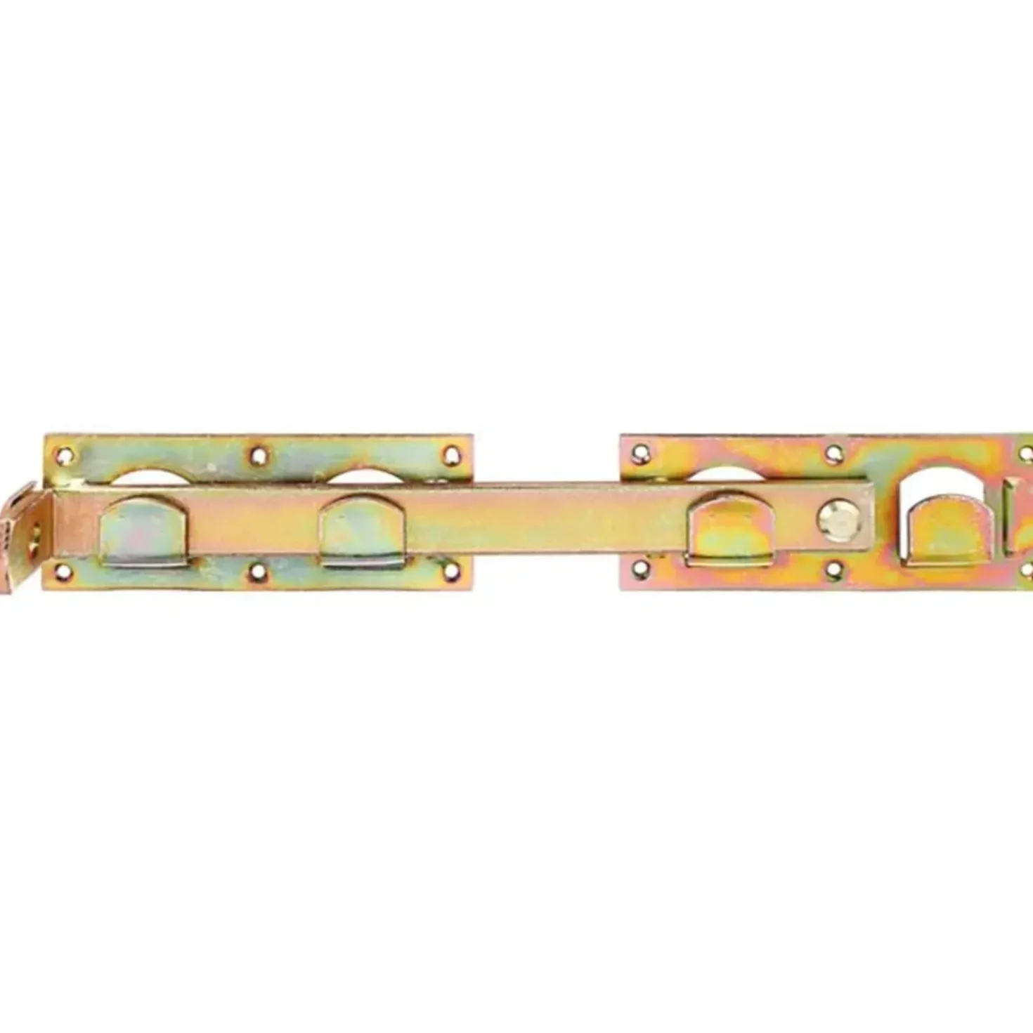 Chiavistello per cancelli a doppio battente zincato 420x70 mm giallo