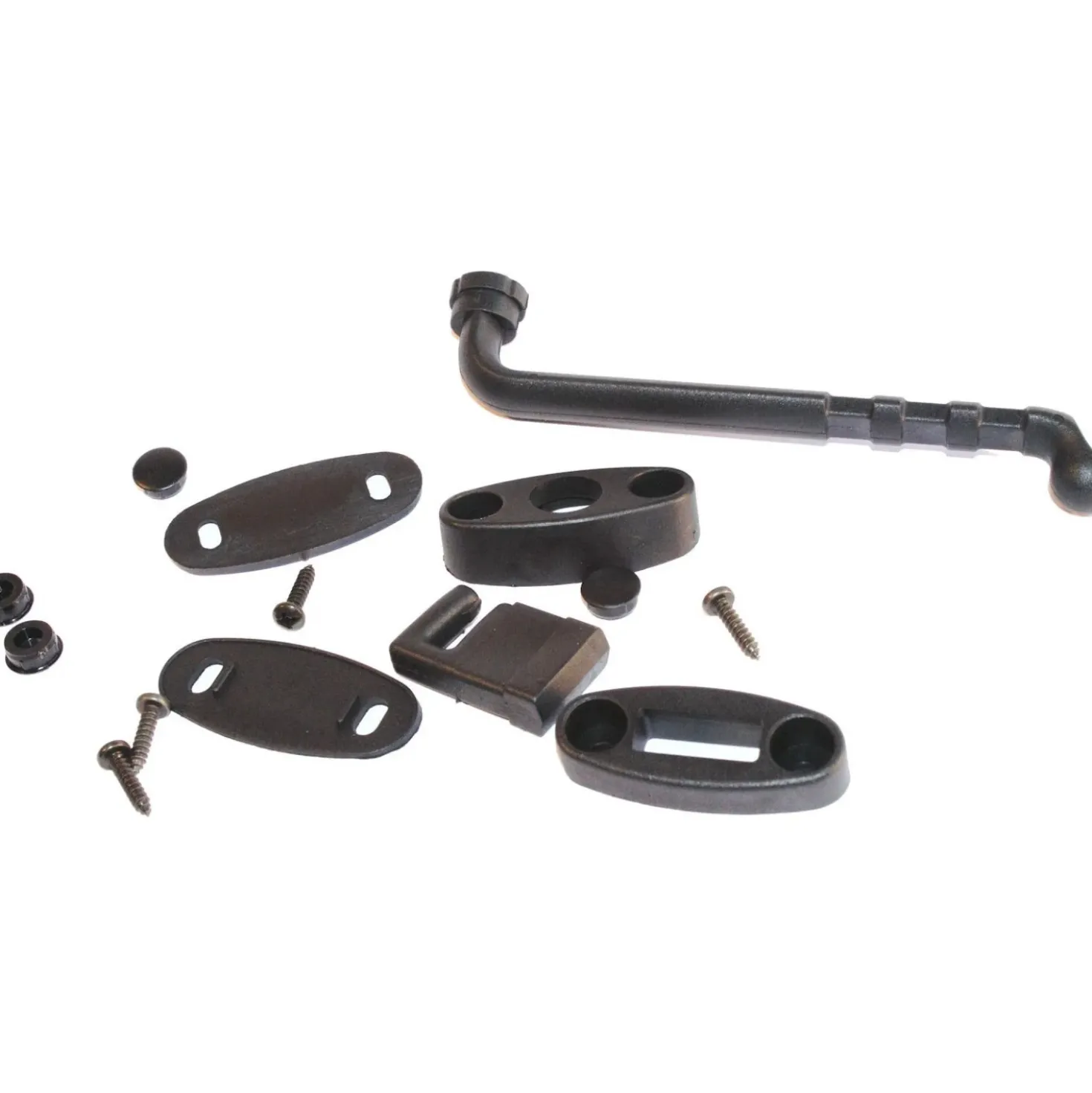 Chiusura a leva in plastica nera interasse 15 mm