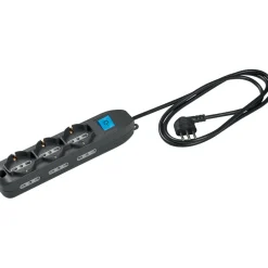 Ciabatta elettrica 3 prese tedesca e 6 prese 10/16 A nera