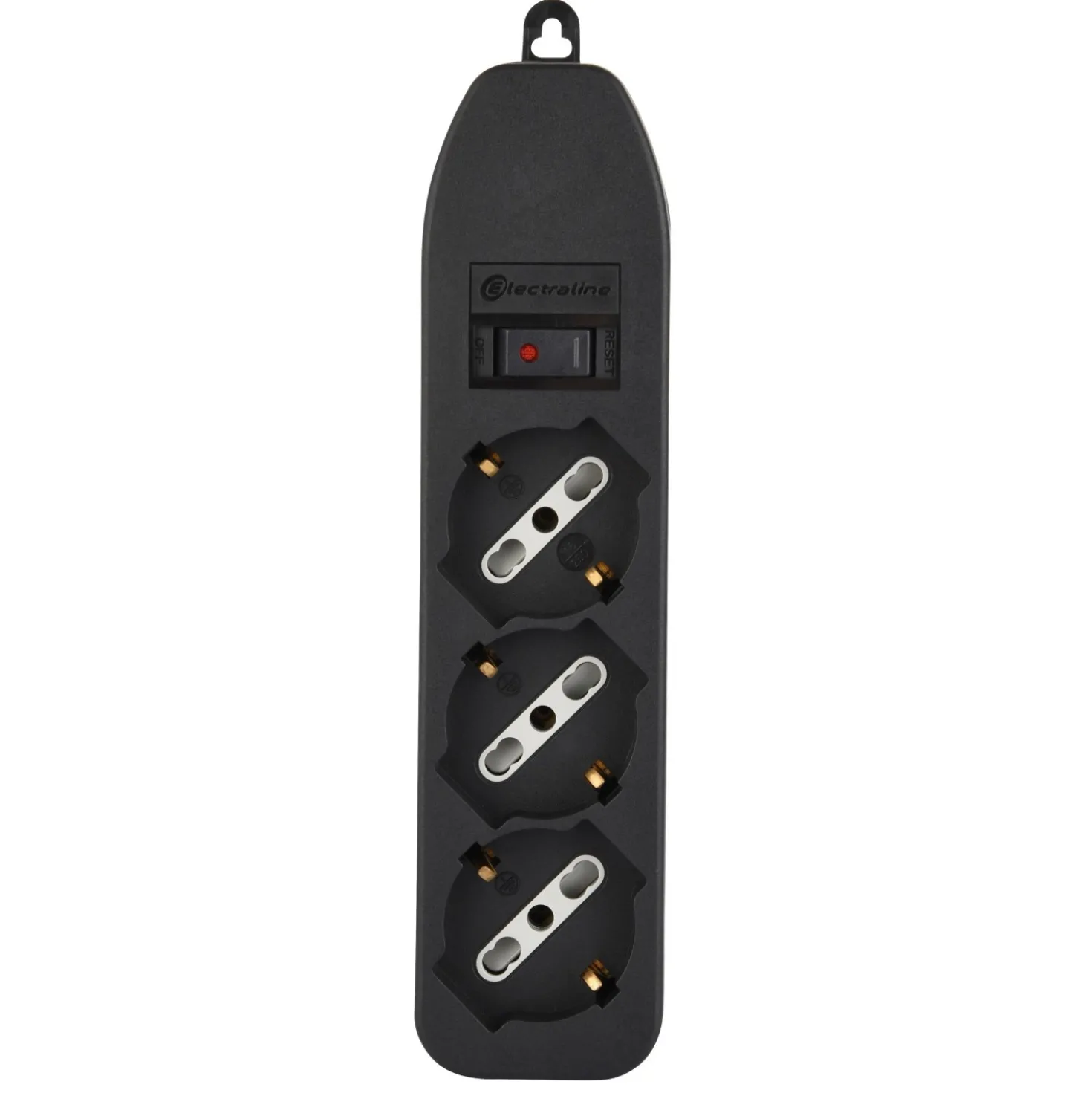 Ciabatta elettrica 3 prese polivalenti cavo 1,5 m H05VV-F 3G0,75 10A nero
