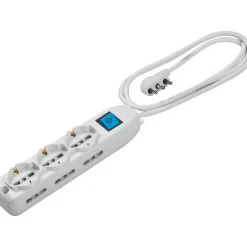 Ciabatta elettrica 3 prese tedesca e 6 prese 10/16 A bianca