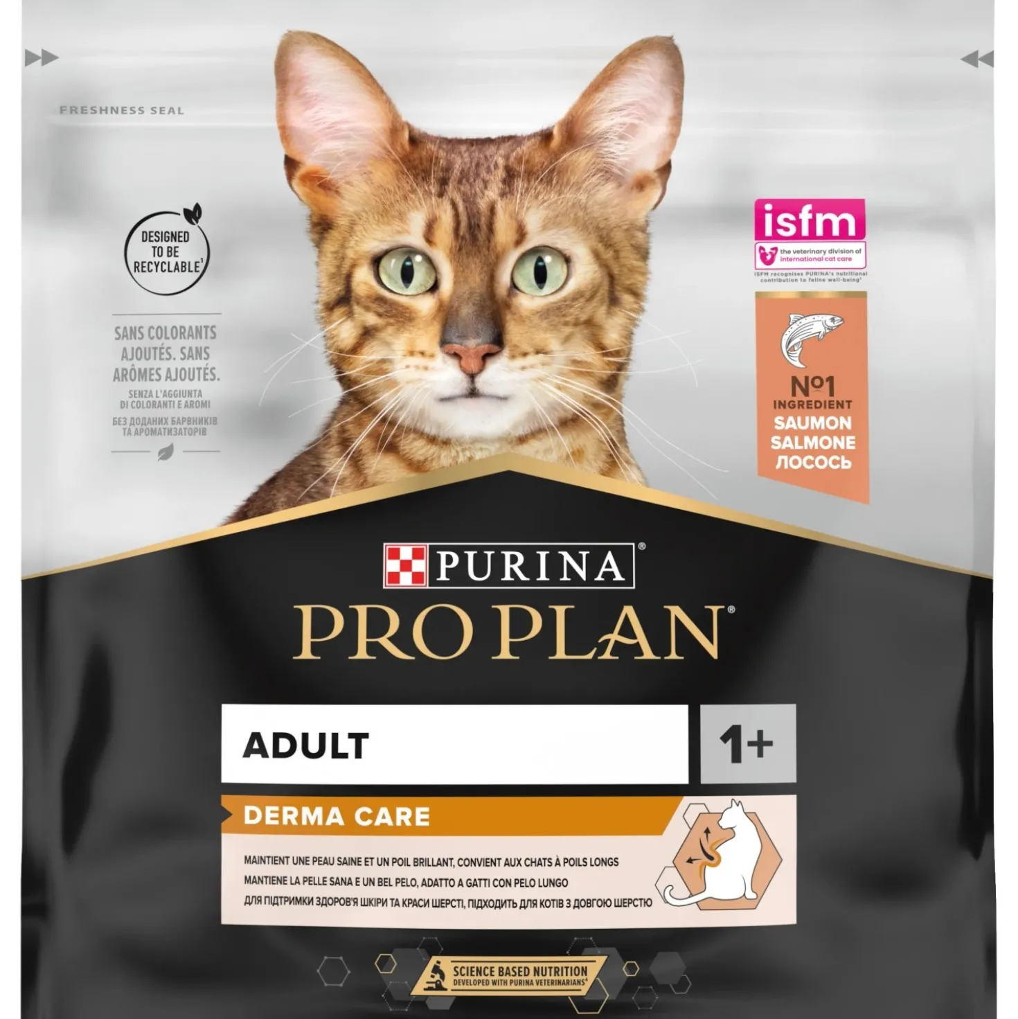 Cibo per gatti ricco di Salmone Purina ProPlan Adult 1+Derma Care
