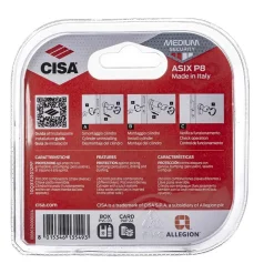 Cilindro europeo di sicurezza Cisa Asix P8 misura 40/50 mm