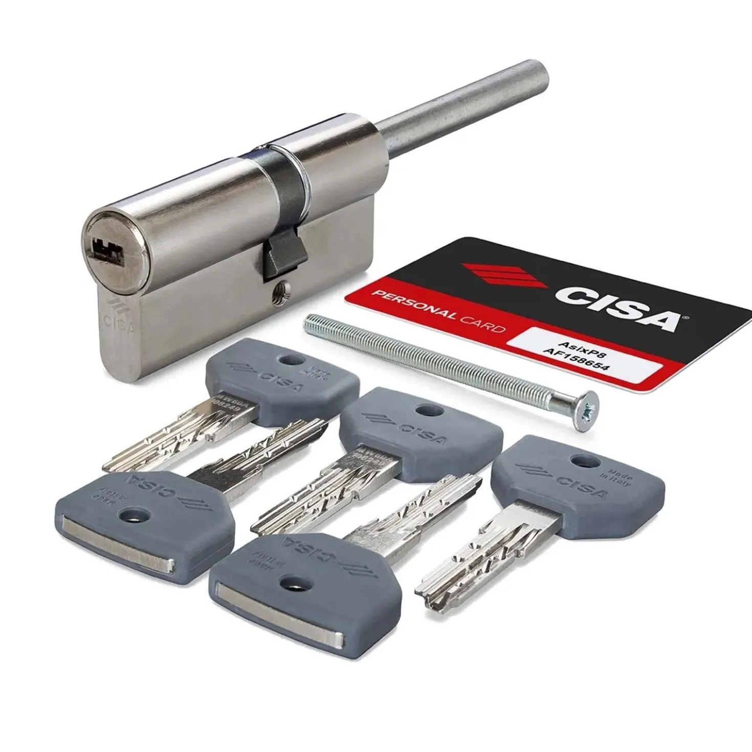 Cilindro europeo di sicurezza con codolo Cisa Asix P8 misura 30/40 mm