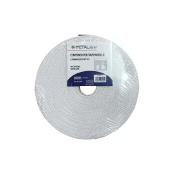 Cintino tapparella in cotone 15 gr grigio con righe bianche 22mm x 25m