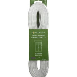 Cintino tapparella in cotone grigio con righe bianche 22 mm x 12mt 25 gr