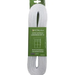 Cintino tapparella in nylon bianco con righe rosse 22 mm x12 mt 25 gr