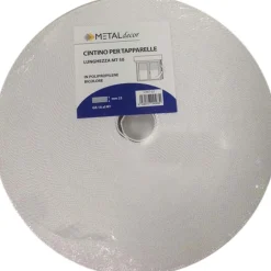 Cintino tapparella in polipropilene beige e righe bianche 22 mm x 50 mt 18 gr