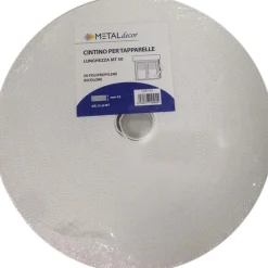 Cintino tapparella in polipropilene beige e righe bianche 22 mm x 50 mt 15 gr