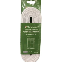 Cintino tapparella per portafinestra in nylon bianco 22 mm x7,5 mt 25 gr