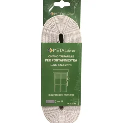 Cintino tapparella per portafinestra in cotone con righe oro 22 mm x 7,5 mt 25 g