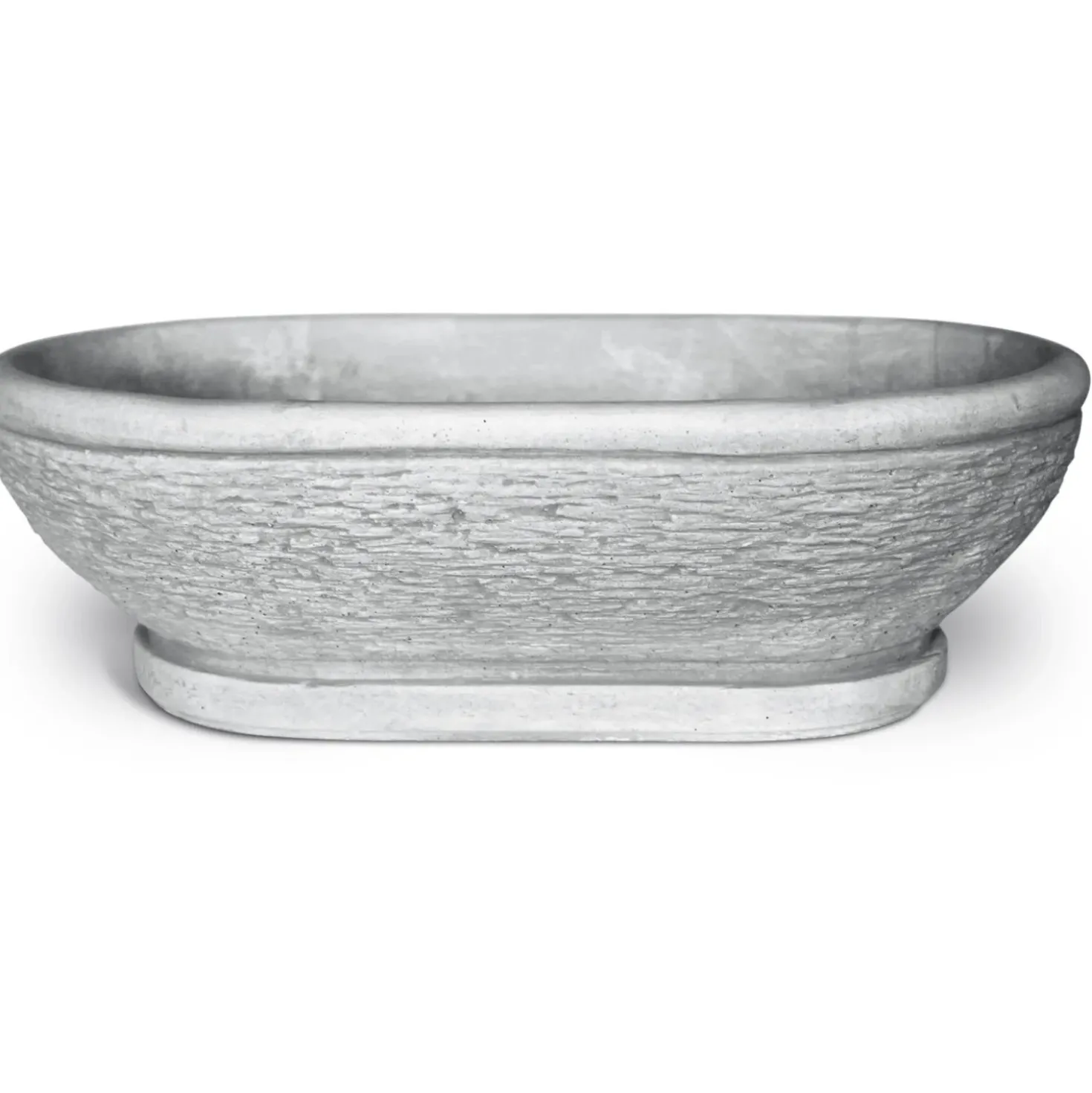 Ciotola da giardino in cemento anticato grigio S.lungo 15x45x29 cm