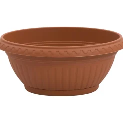 Ciotola ovale Medea con sottovaso 30 cm in plastica