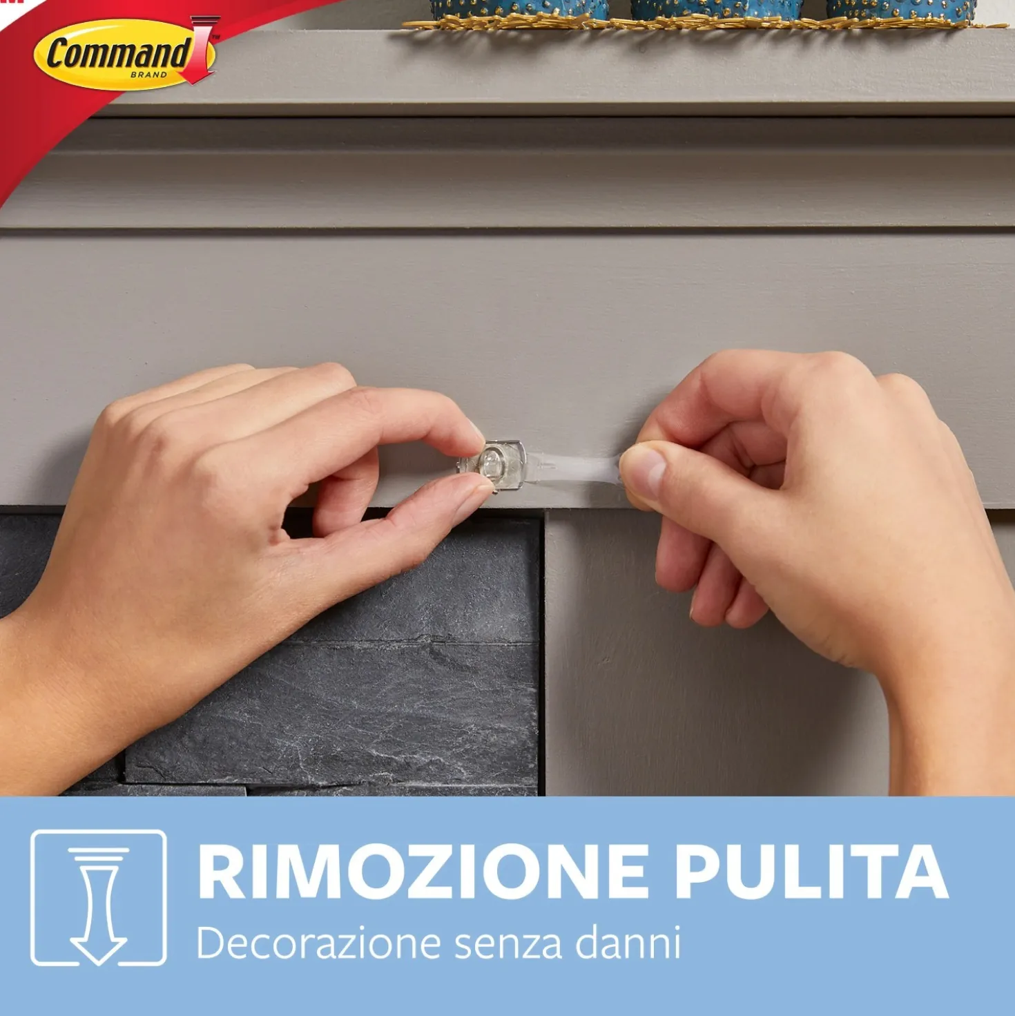 Clip adesive trasparenti 3M Command™ per decorazioni 20 pz