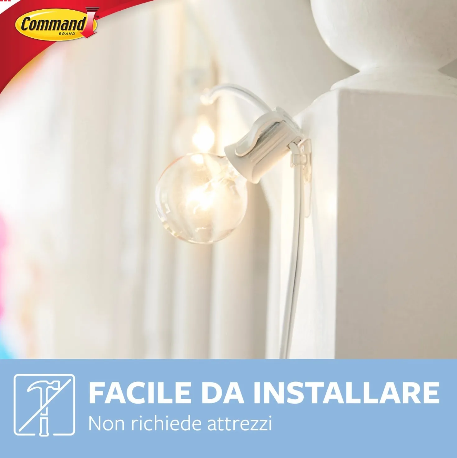 Clip adesive trasparenti 3M Command™ per decorazioni 20 pz