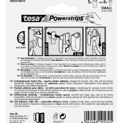 Clip cavo Tesa Powerstrips bianco 5 pz + 6 Pwerstrips Small
