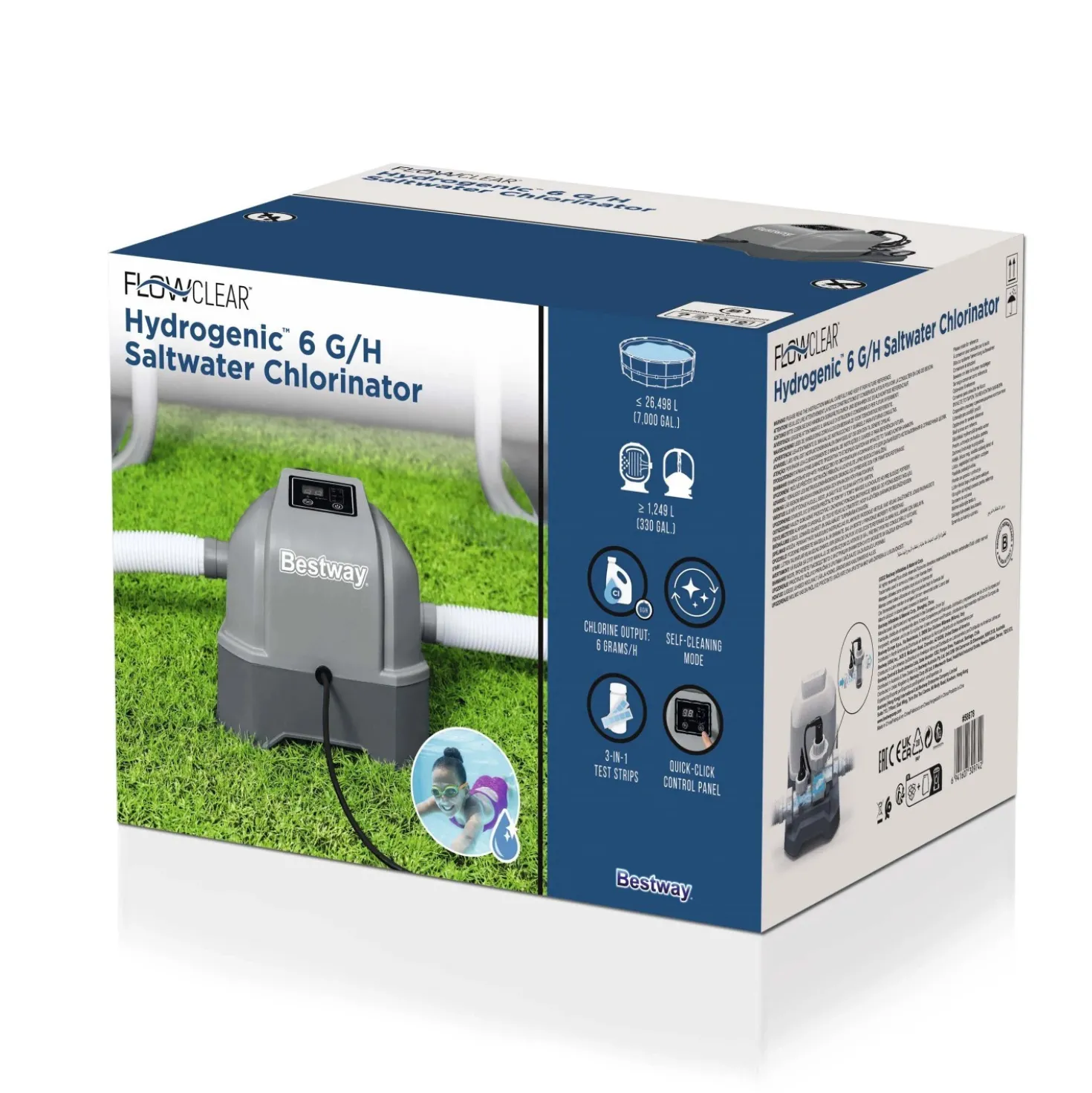 Clorinatore a elettrolisi Bestway potenza minima pompa 1249 l/h