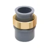 Codulo diritto multiuso pvc grigio ad incollo ø40/32 mm con dado ottone Ø 1"1/4