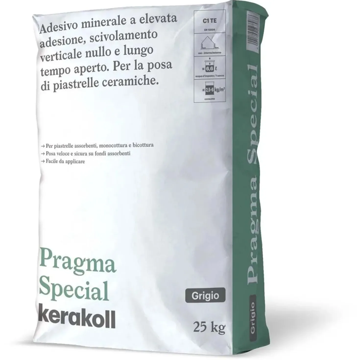 Colla per piastrelle adesivo minerale Special 25 kg grigio