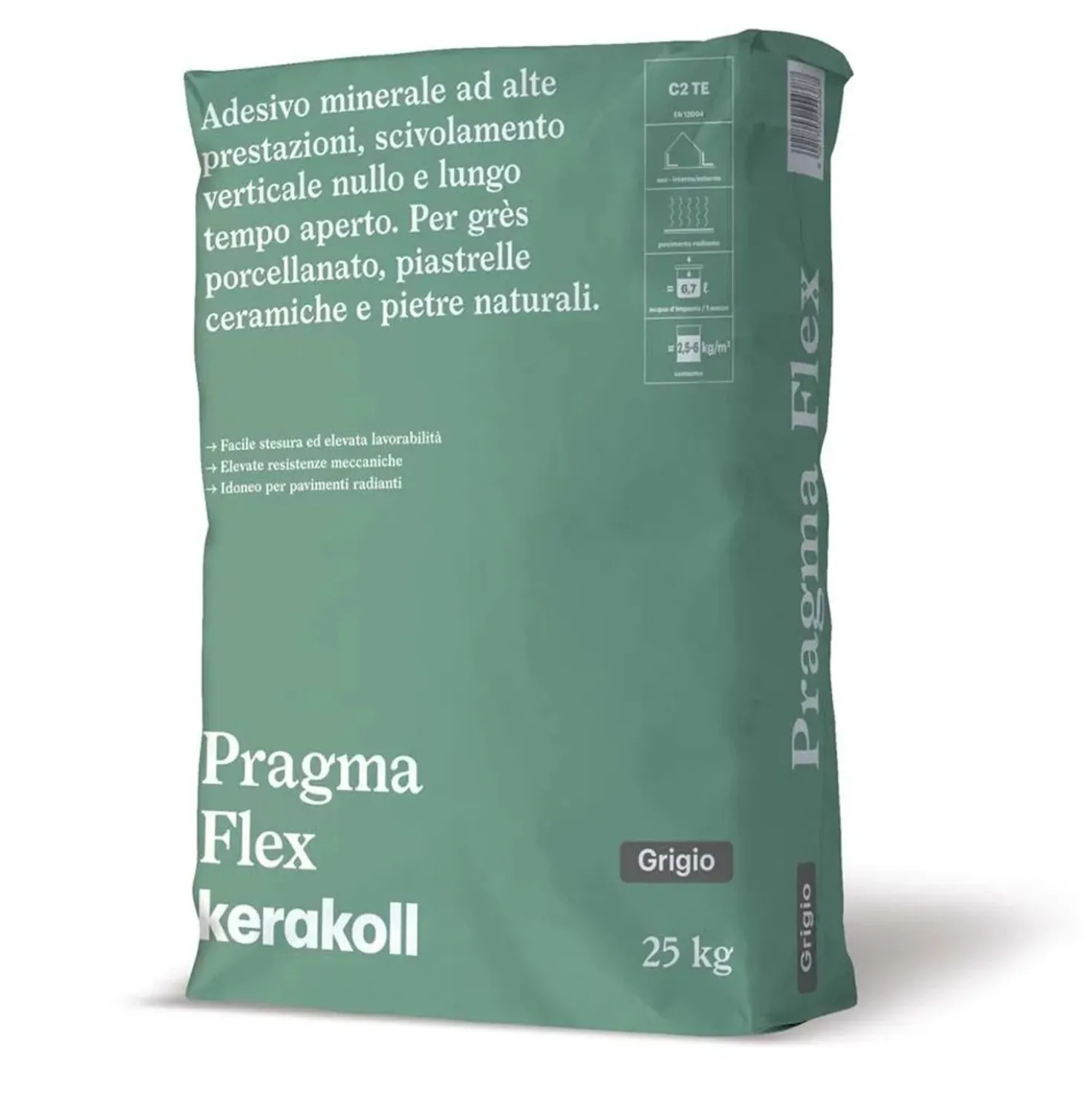 Colla per piastrelle adesivo minerale flex 25 kg grigio