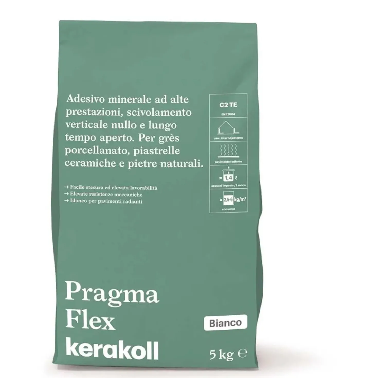 Colla per piastrelle adesivo minerale flex 5 kg bianco