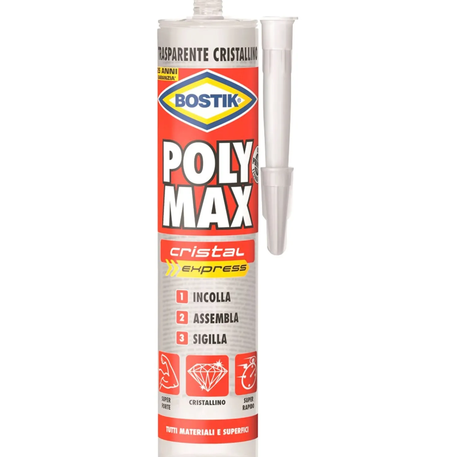 Colla universale in cartuccia Bostik Poly Max Cristal Express 300 g