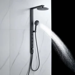 Colonna doccia Aura 3 getti deviatore a 3 vie con bodyjets nero