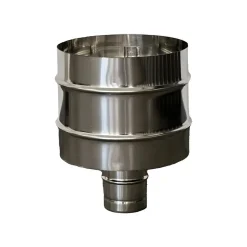 Comignolo antivento antipioggia tondo inox AISI 304 Ø 100 mm