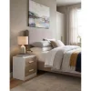 Comodino in pannello truciolare con 2 cassetti 40x34x45 cm bianco