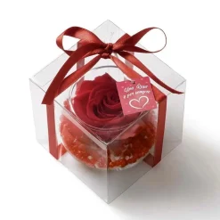 Composizione rosa stabilizzata 8x8 plexiglass